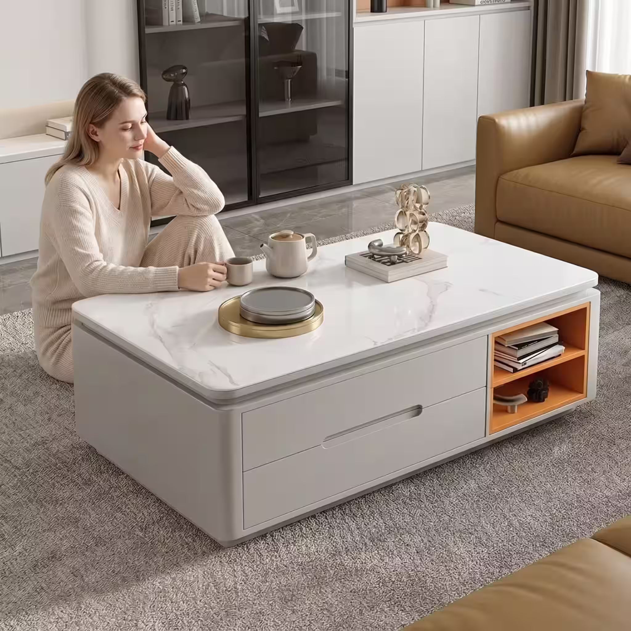 Chinese Light Luxury Minimalist 12mm Sintered Stone Coffee Table