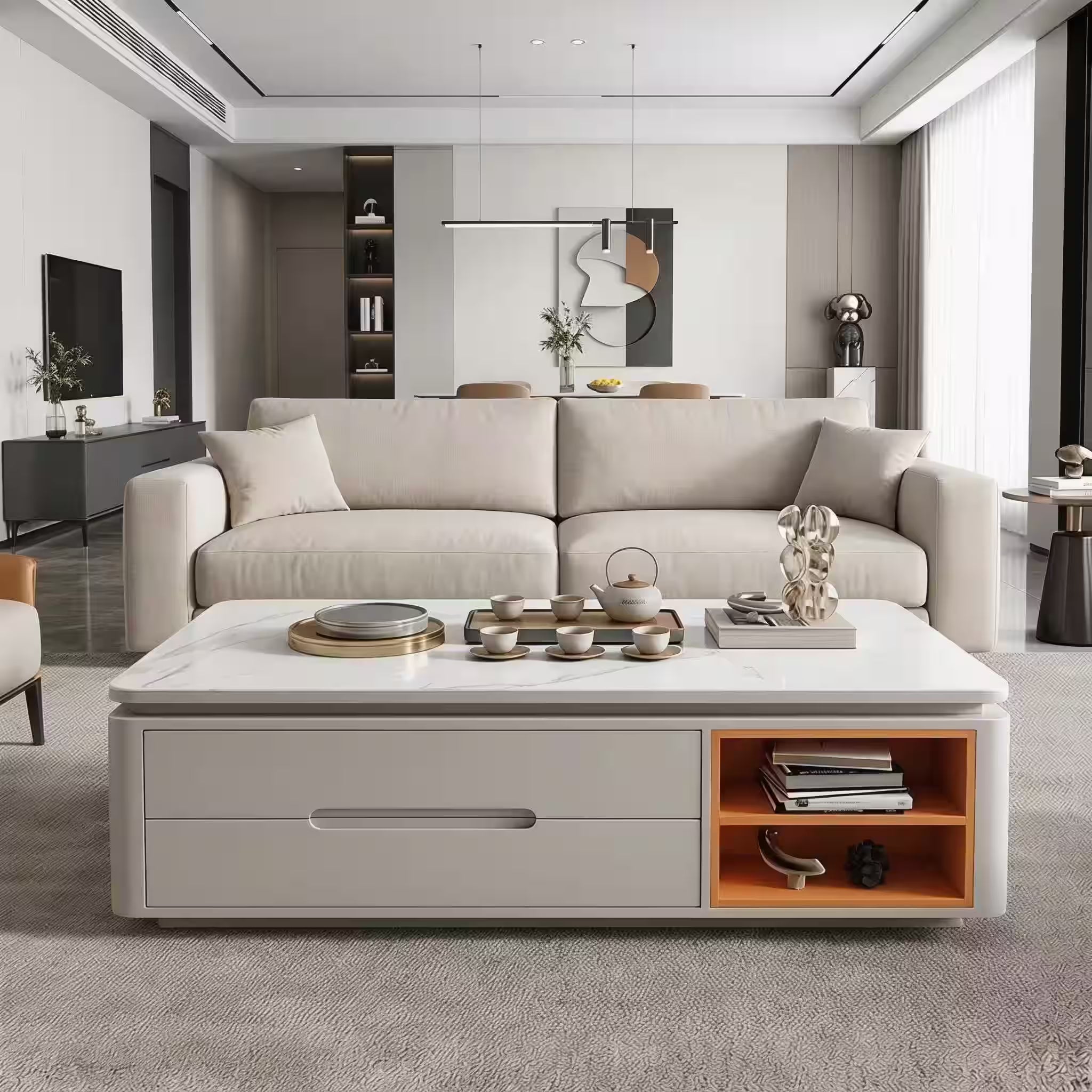 Chinese Light Luxury Minimalist 12mm Sintered Stone Coffee Table