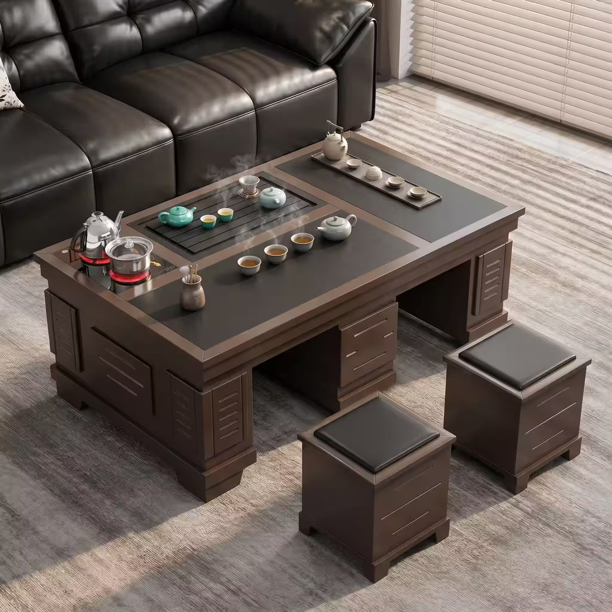 1.5m New Chinese Style Walnut Kung Fu Tea Table