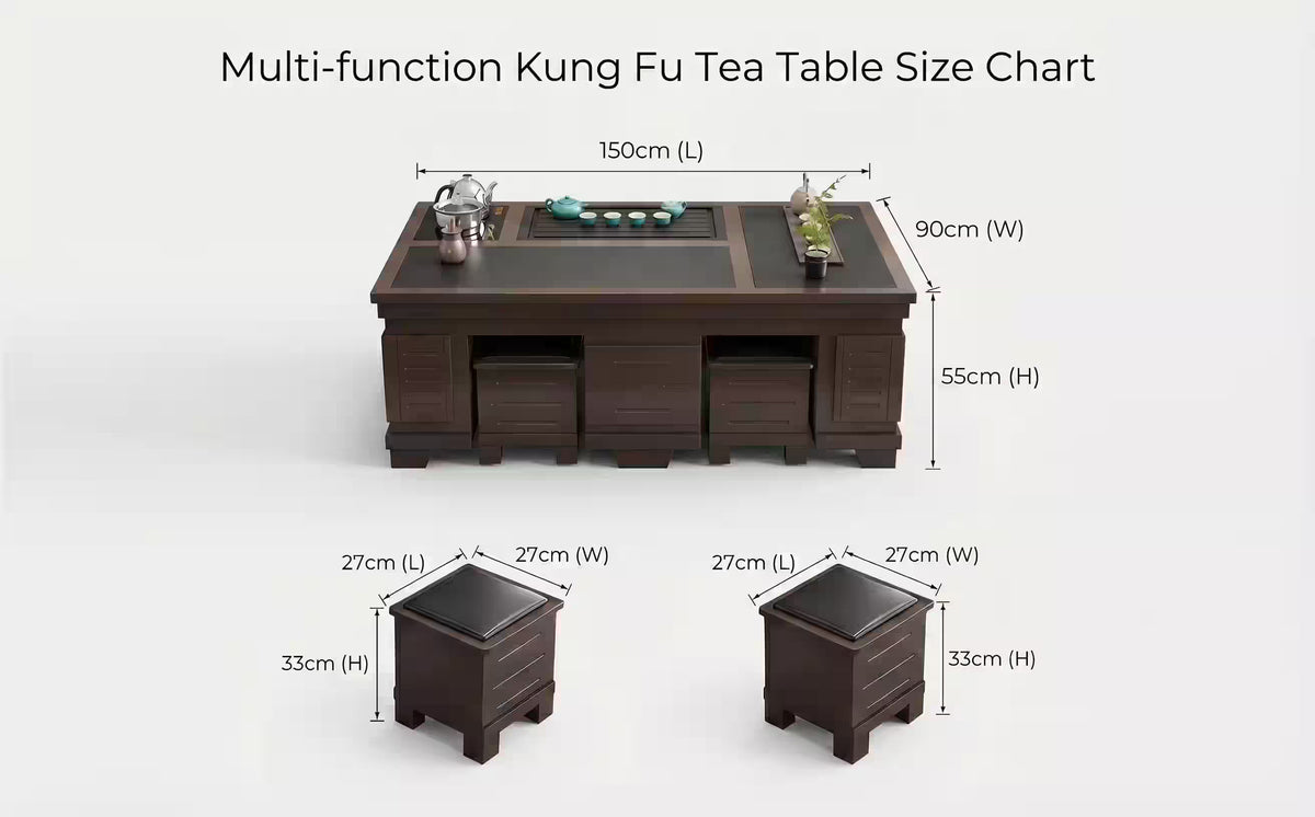 1.5m New Chinese Style Walnut Kung Fu Tea Table