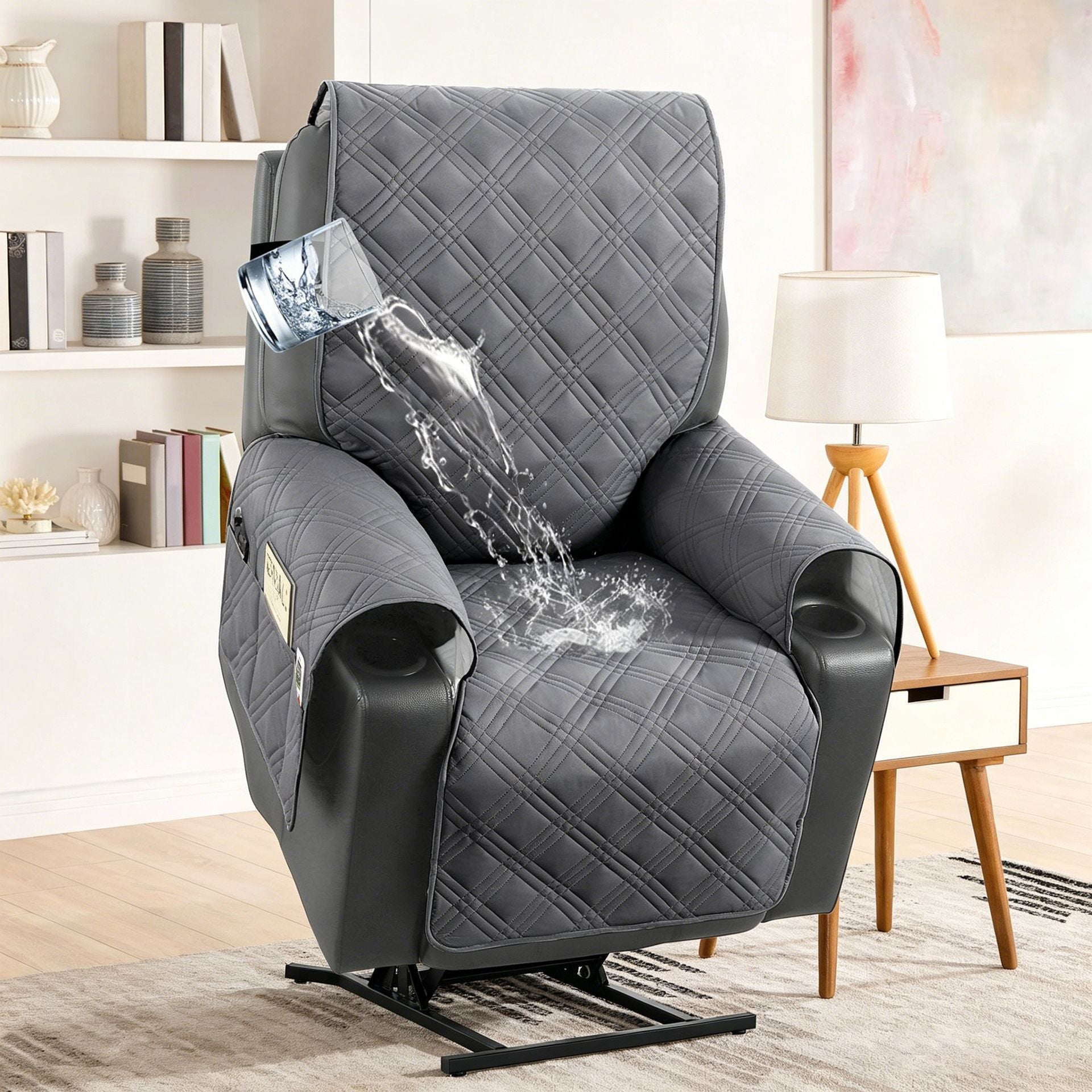 Electric Recliner Sofa Cover - Grey