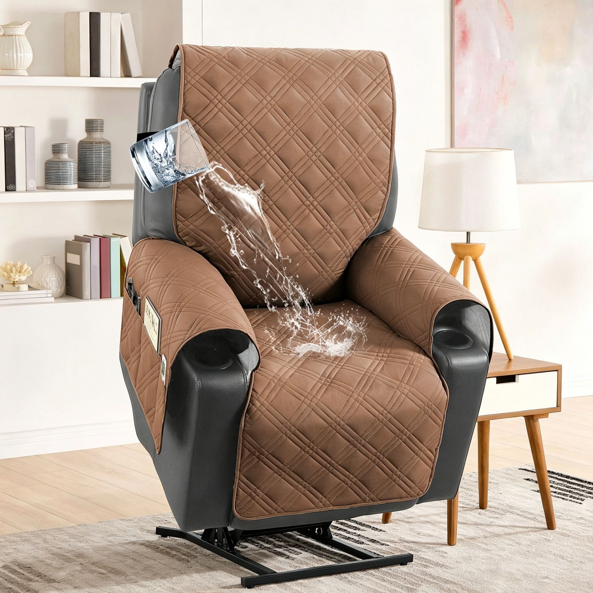 Electric Recliner Sofa Cover - Terracotta