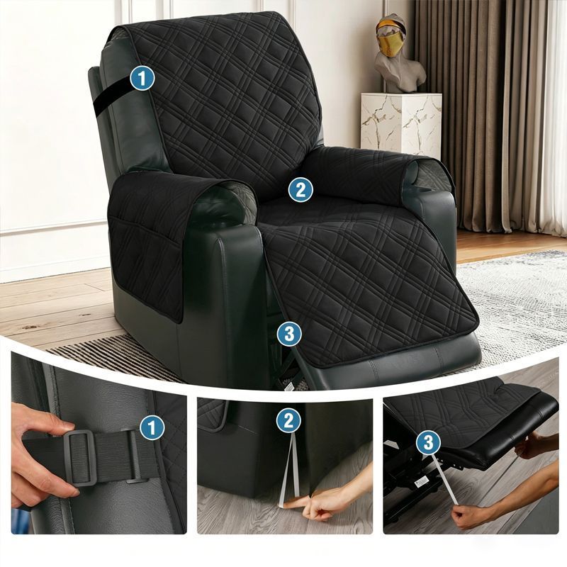 Electric Recliner Sofa Cover - French Grey