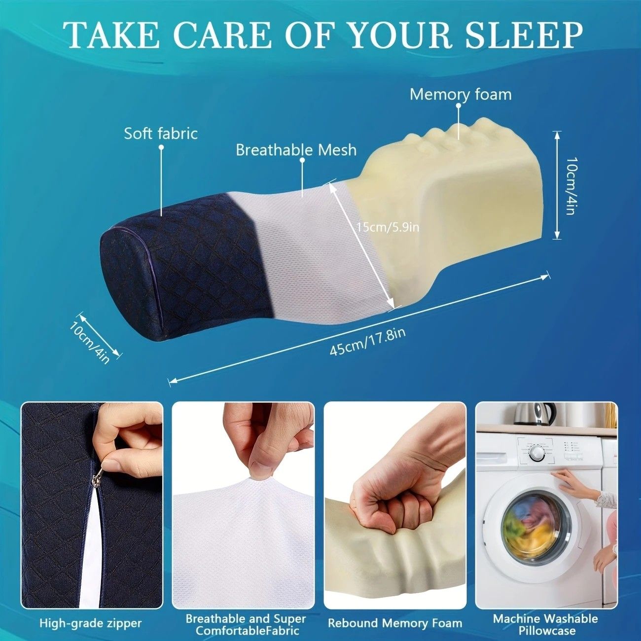 Ergonomic Multi-Purpose Neck Pillow, Memory Foam Support, Breathable and Washable, Versatile Use, Ideal Companion for Office Rest and Home Sleep.