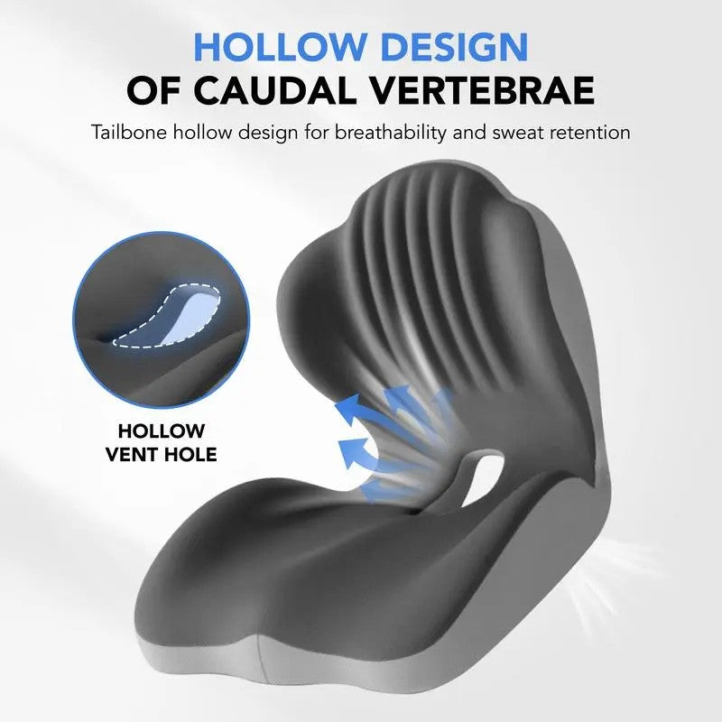 Ergonomic Memory Foam Seat Cushion provides comfortable lumbar and back support, suitable for office chairs and car seats. Reduces pressure and relieves back pain, lightweight and portable with moderate softness, a thoughtful gift for family and friends.