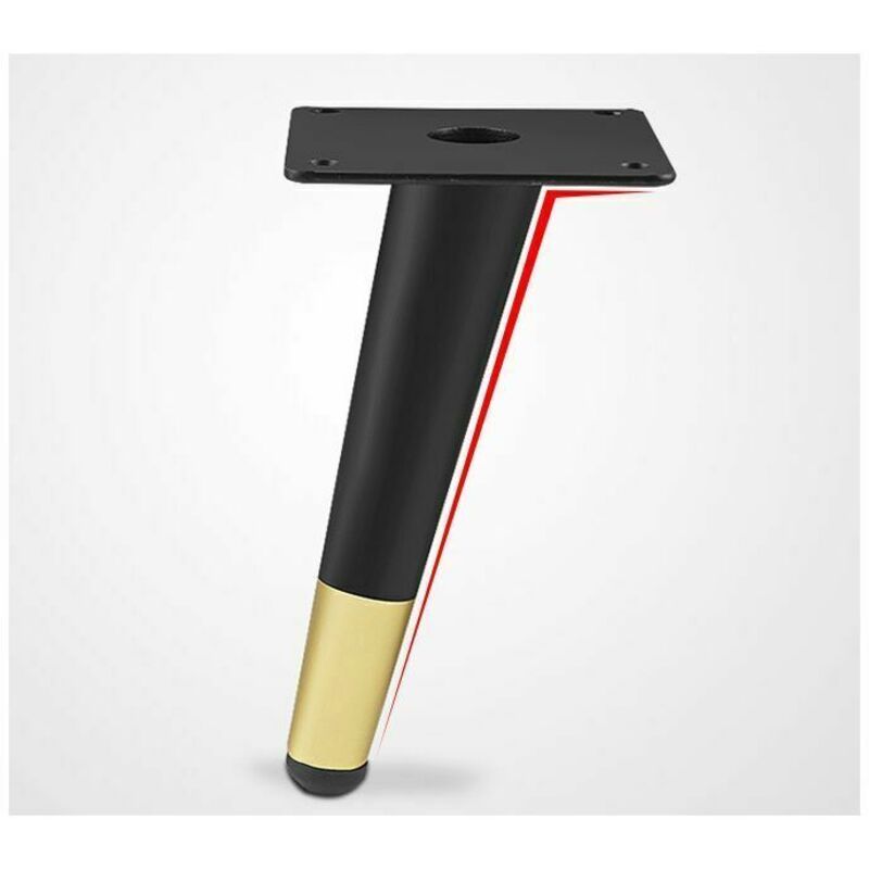 4, Black Oblique Conical Legs Matt Piece Furniture Cone Incline Holder Sofa Legs TV Stand Cone Iron Legs, 12cm