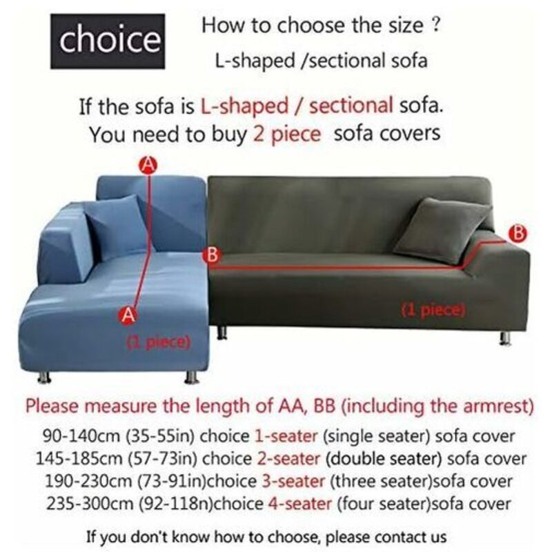 Cover of Corner Sofa with Armrests of Sofa Sofa of Protection Expandable in Shape of L Blue, Lake Double Please Buy Two Pieces, 145185cm