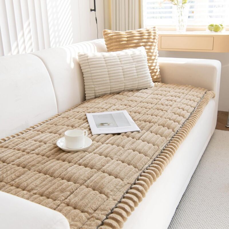 Epais Cover of Sofa Lavable Slip, Cover of Sofa Anti-Nouveau Velours Cotele Doux Cover Sofa 2 3 4 Places, 70x90cm