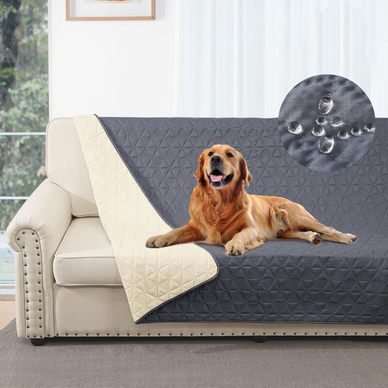 Cover of Sofa 100 Waterproof Gray, 130, Sofa Chats, Chiens Cover of Bed Convient Aux Enfants Cover for Pets of Compagnie, 210cm
