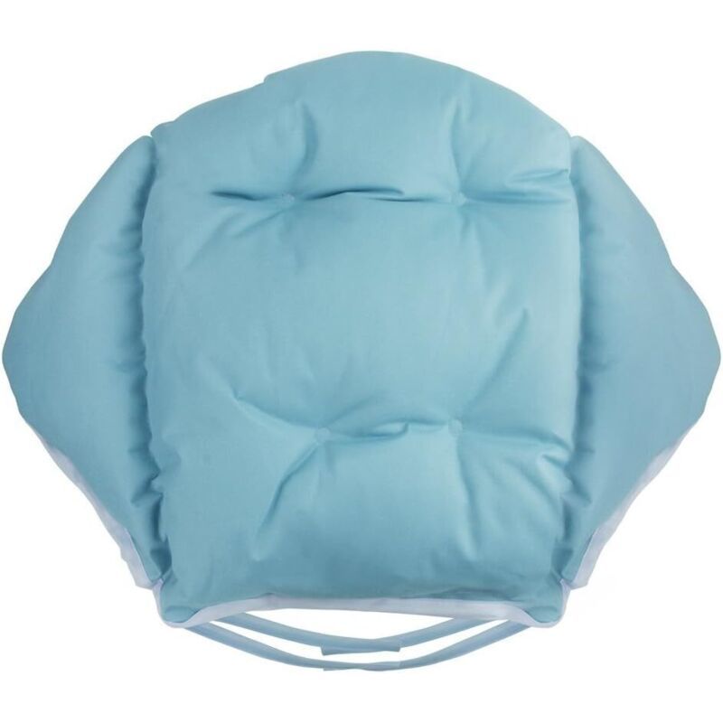 Chair Cushion with Backrest Waterproof Velvet Cover for Garden Straw Rattan Chair, Blue, 40 x 52cm