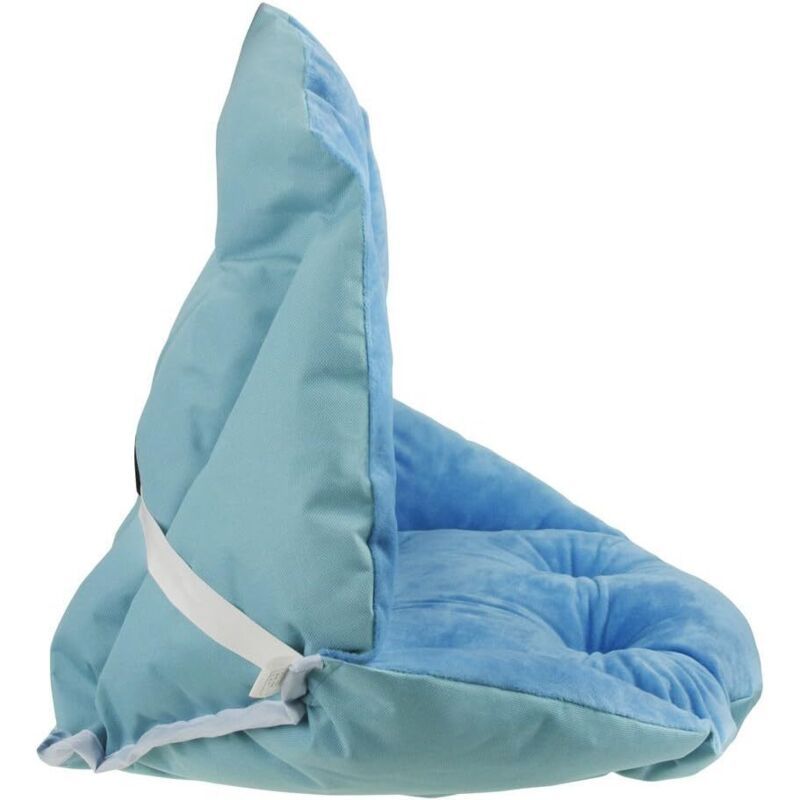 Chair Cushion with Backrest Waterproof Velvet Cover for Garden Straw Rattan Chair, Blue, 40 x 52cm