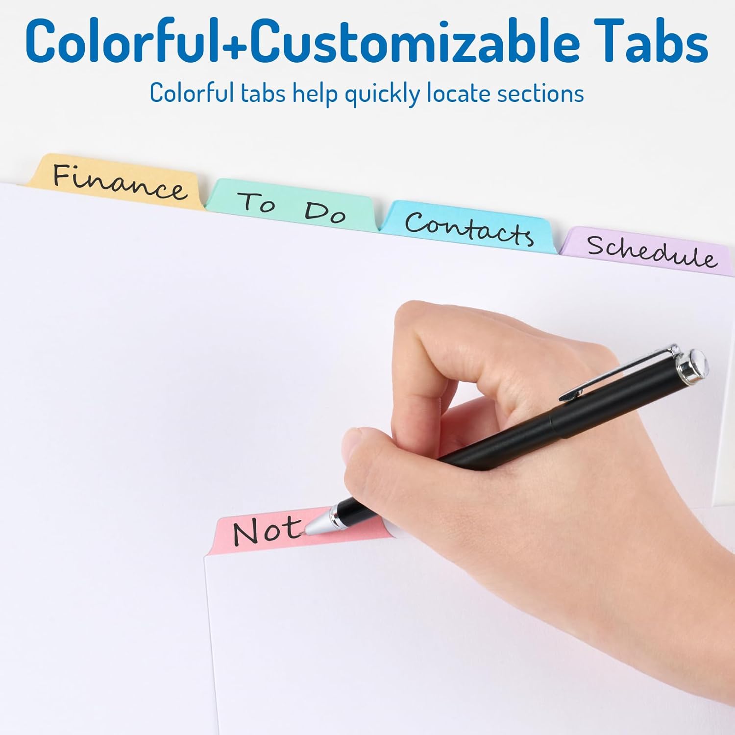 Blank Writable Binder Dividers, 1/5 Cut Tabs, 3 Hole Punch Dividers with Reinforced Edge, Binder Dividers with Multicolor Tabs, Letter Size, 3 Sets, 15 Dividers