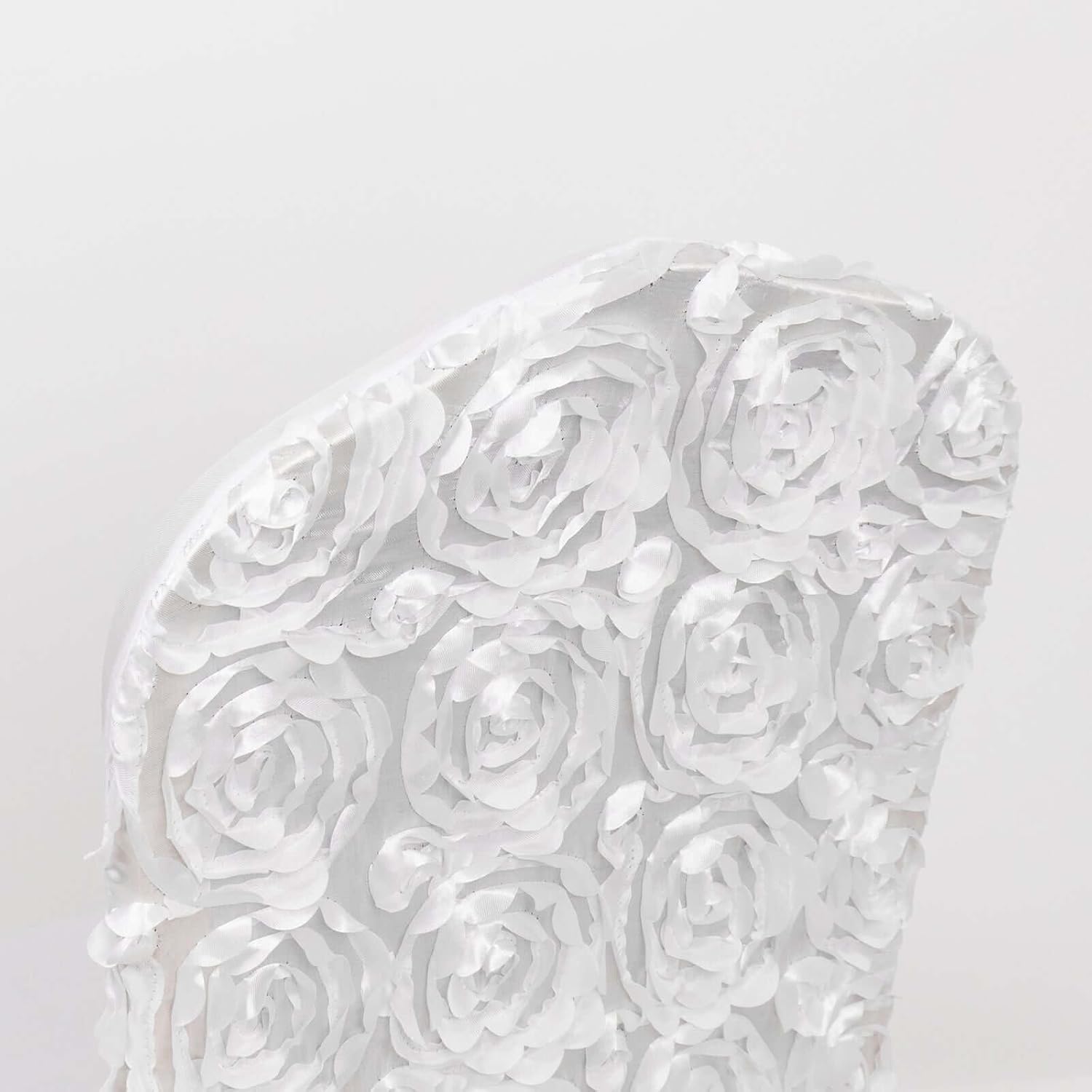 Efavormart Satin Rosette White Stretch Banquet Spandex Chair Cover Dinning Event Slipcover for Wedding Party Banquet Catering