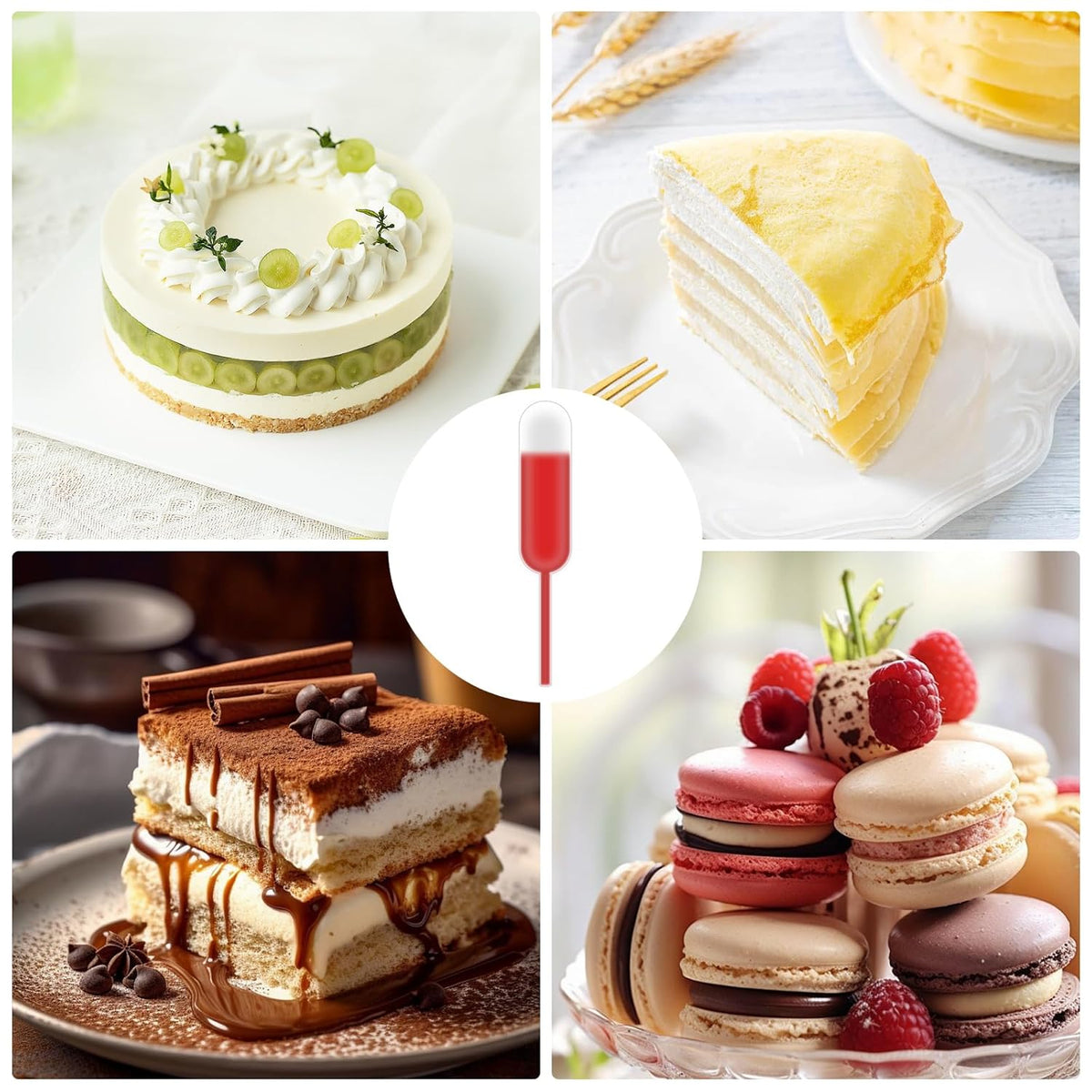 25Pcs Cupcakes Pipettes, 4ml Clear Plastic Pipettes - Transfer Liquid Pipettes Dropper for Chocolate, Strawberries Cupcakes, Ice Cream, Mini Cakes, Waffles, Children's Painting, Kitchen Supplies