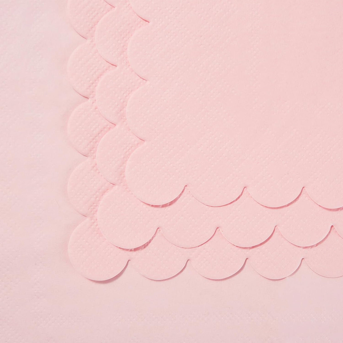 100 Pack Cocktail Napkin 2-Ply Scalloped Edged Dessert Napkins Folded 5 x 5 Inches Disposable Napkins for Dinner Wedding Birthday Party Bridal Anniversary Recepti Event (Pink)