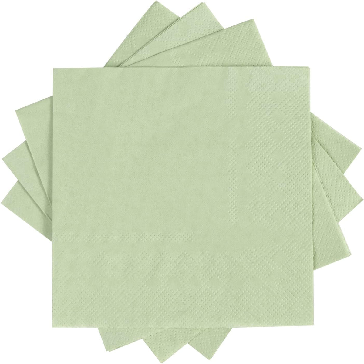 100 Pack Cocktail Napkin 2-Ply Dessert Napkins Folded 5 x 5 Inches Disposable Napkins for Dinner Wedding Birthday Party Bridal Anniversary Recepti Event (100, Sage-Green)