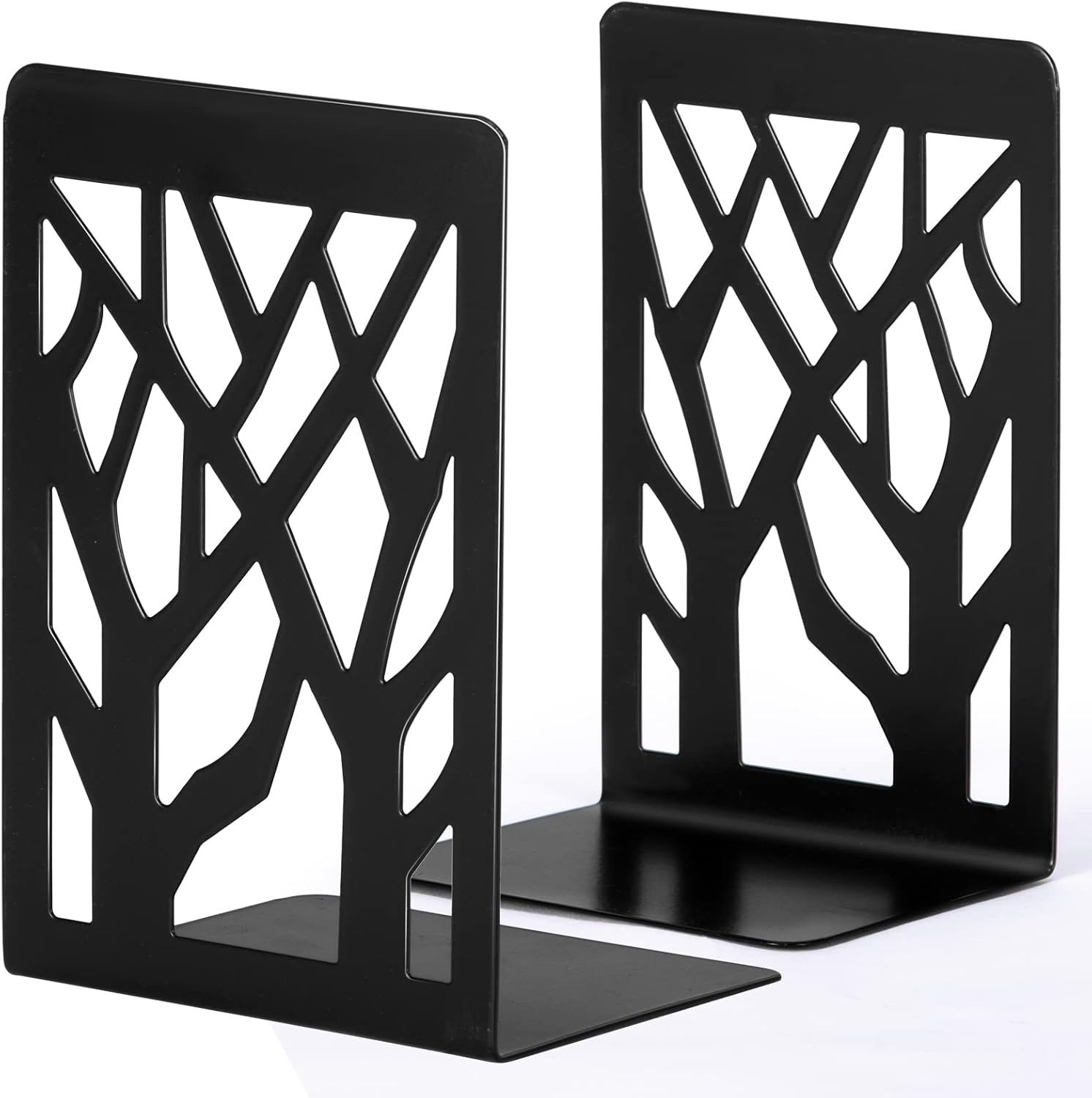 Book Ends, Bookends, Book Ends for Shelves, Bookends for Shelves, Bookend, Book Ends for Heavy Books, Book Shelf Holder Home Decorative, Metal Bookends, Bookend Supports, Book Stoppers (1 Pair, Black)
