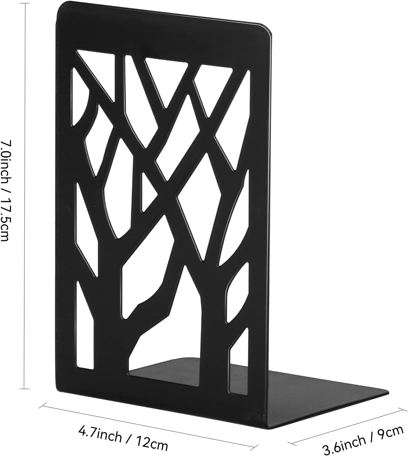 Book Ends, Bookends, Book Ends for Shelves, Bookends for Shelves, Bookend, Book Ends for Heavy Books, Book Shelf Holder Home Decorative, Metal Bookends, Bookend Supports, Book Stoppers (1 Pair, Black)