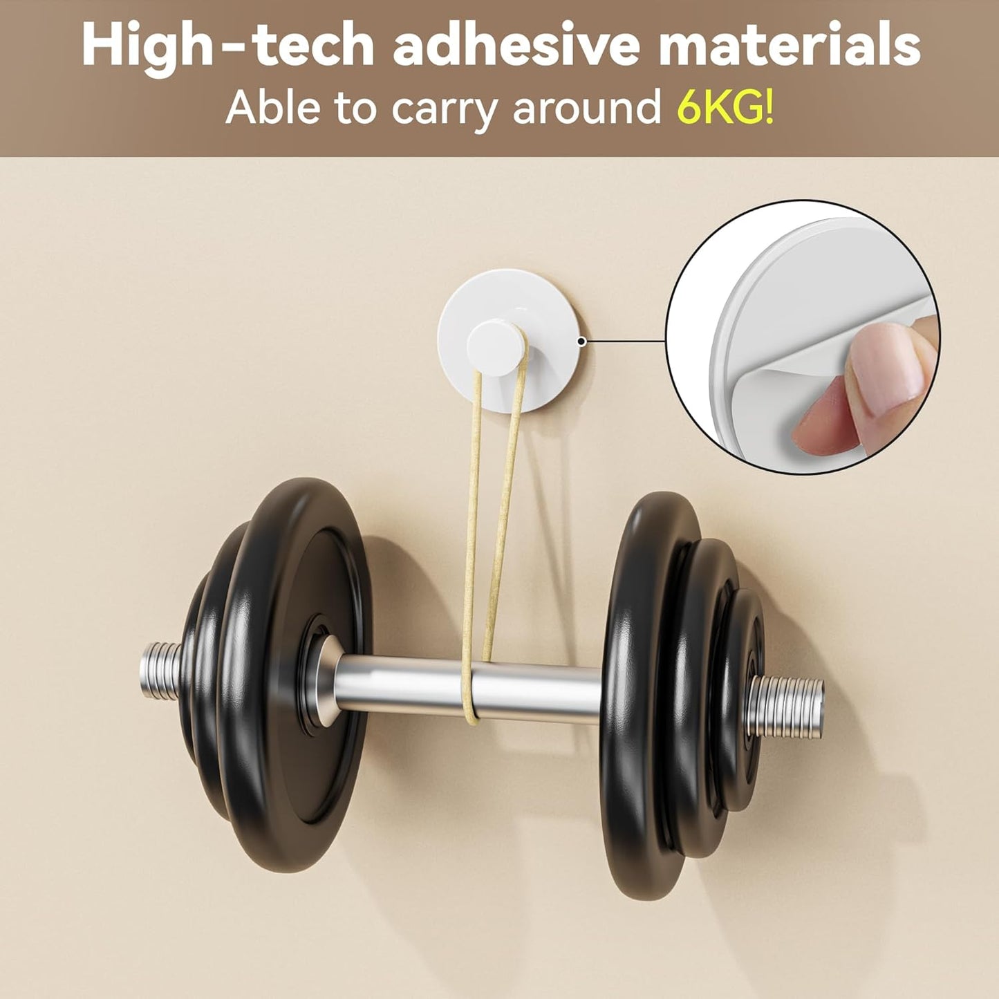 White Adhesive Wall Hook for Coat and Towel: Extra Sticky 12 LB (Max), Stainless Coat Rack Door Holder Hanger, Heavy Duty