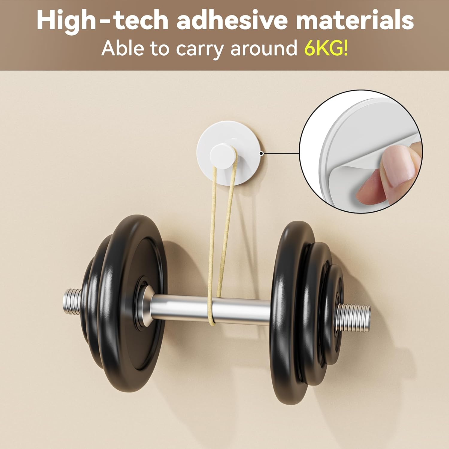 White Adhesive Wall Hook for Coat and Towel: Extra Sticky 12 LB (Max), Stainless Coat Rack Door Holder Hanger, Heavy Duty