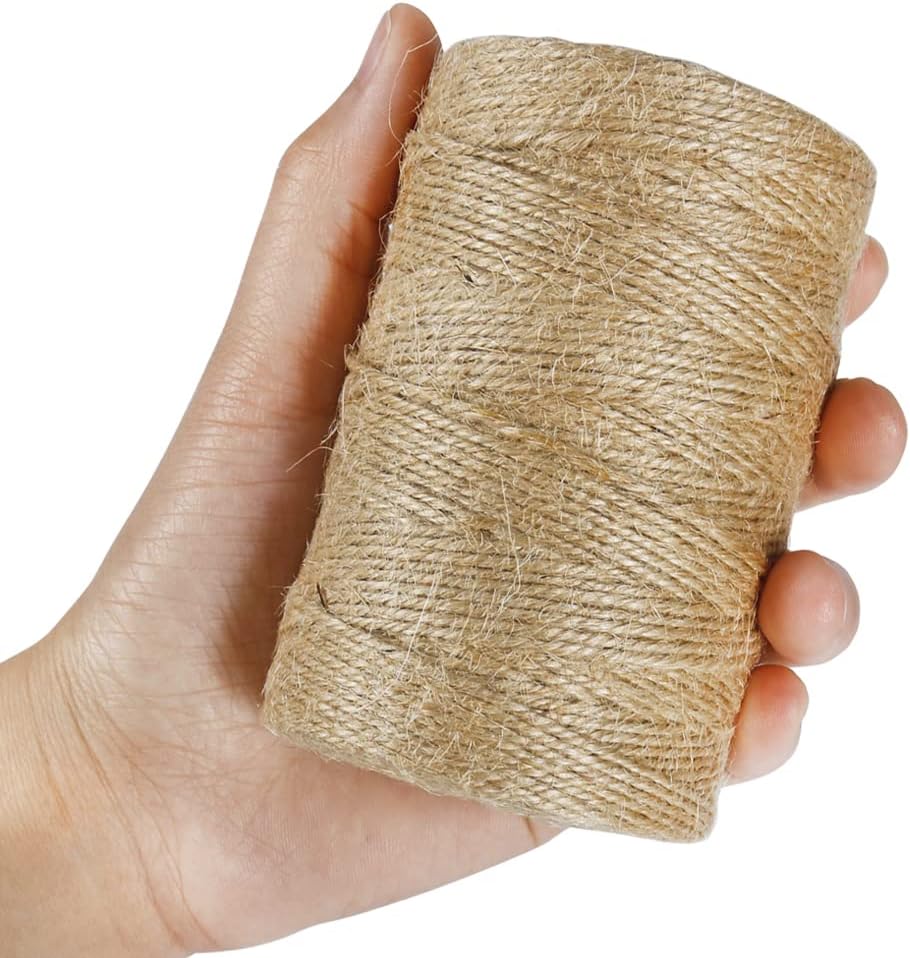1000 Feet Natural Jute Twine, 2mm Twine String for Arts and Crafts, Gardening, Gift Wrapping, Packaging, Festive Decorations (2PCS x 500 Feet)