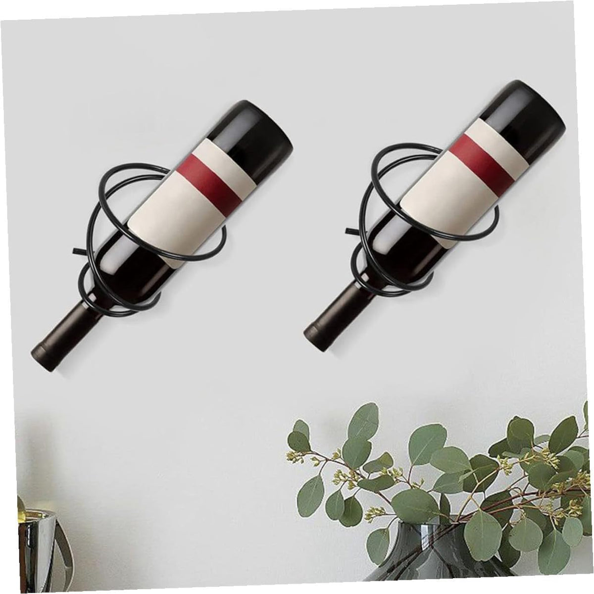 2-Pack Mini Wine Rack Countertop Display Stand for 1 Bottle Space-Saving Iron Storage Holder for Home Kitchens Bars