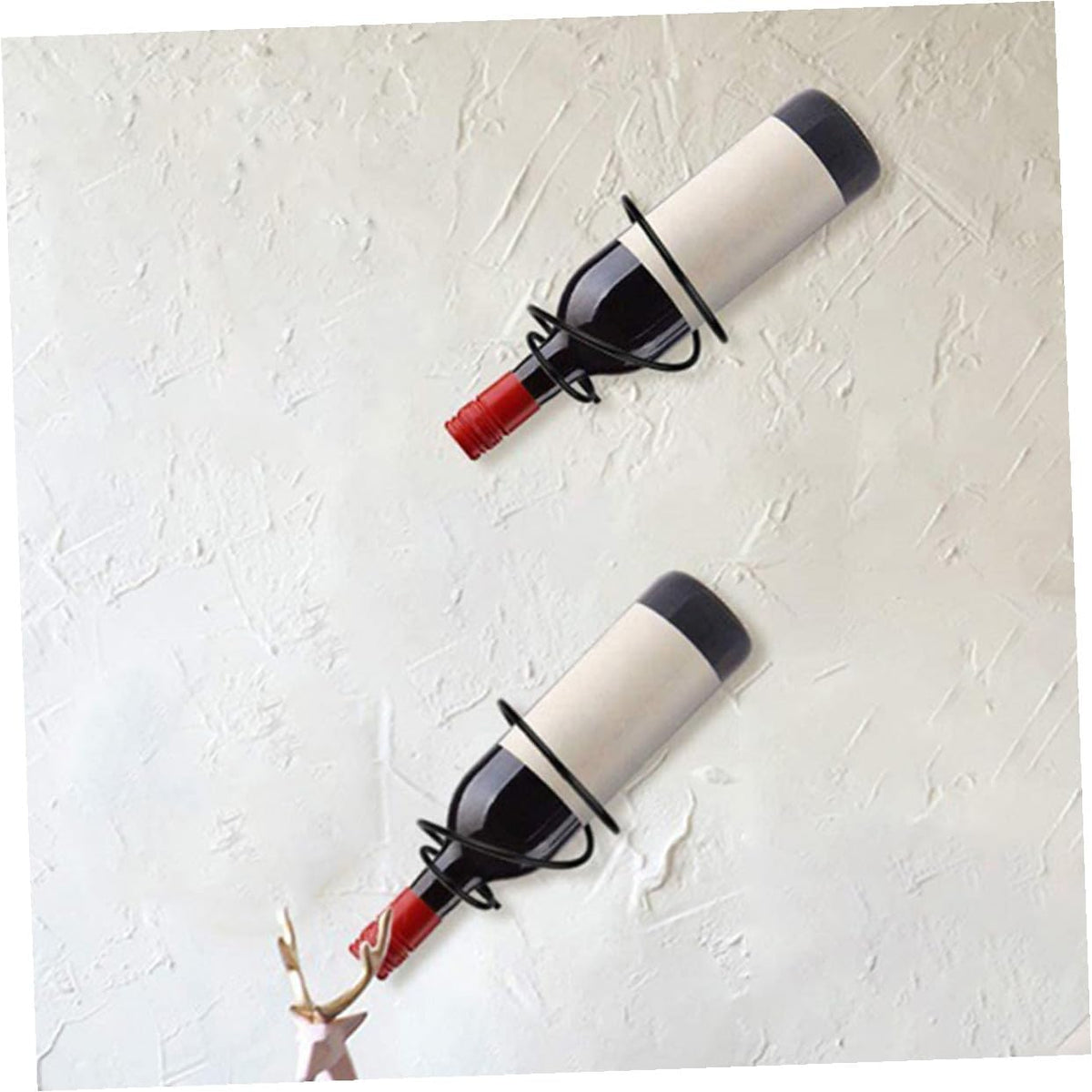 2-Pack Mini Wine Rack Countertop Display Stand for 1 Bottle Space-Saving Iron Storage Holder for Home Kitchens Bars