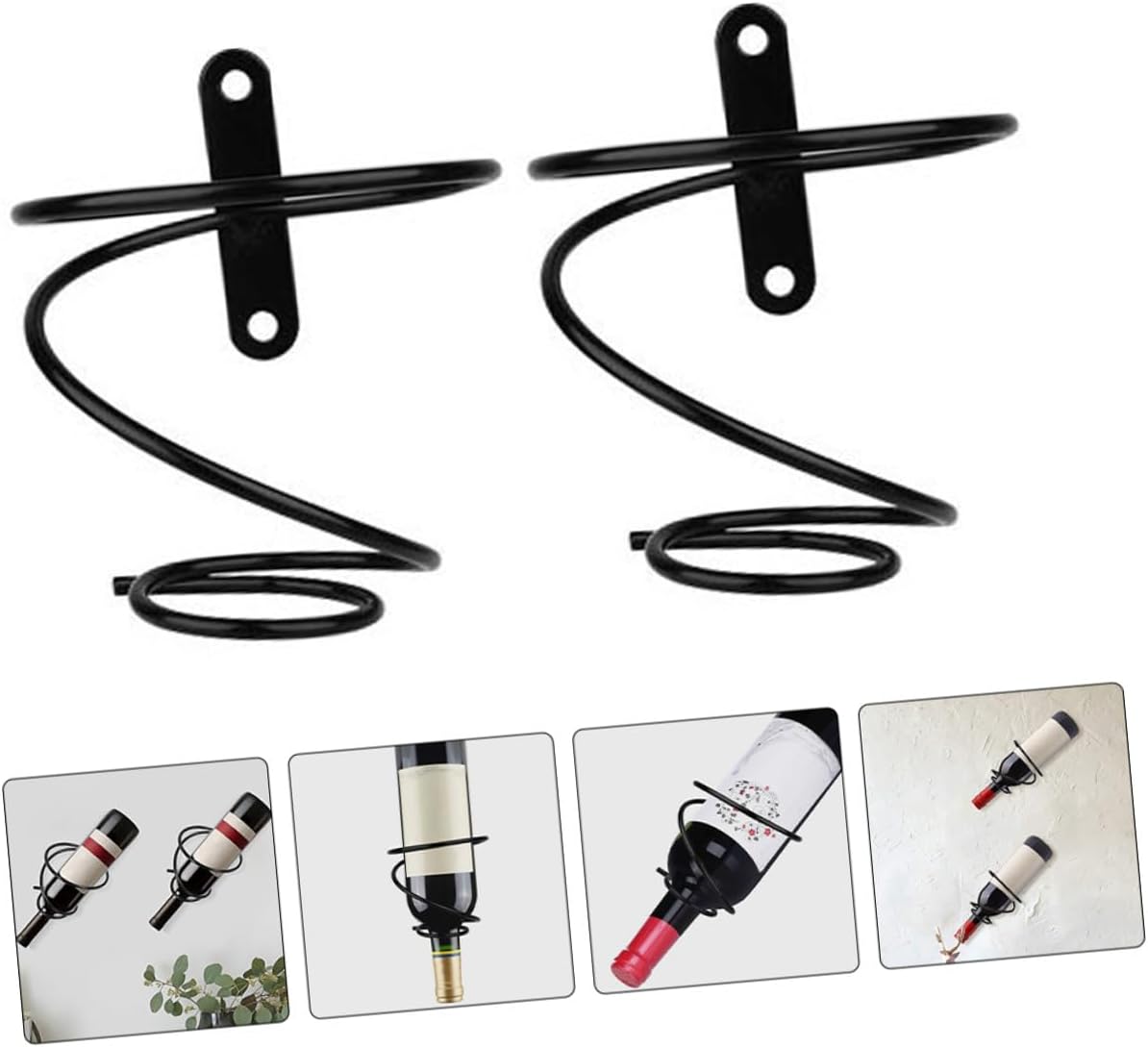 2-Pack Mini Wine Rack Countertop Display Stand for 1 Bottle Space-Saving Iron Storage Holder for Home Kitchens Bars