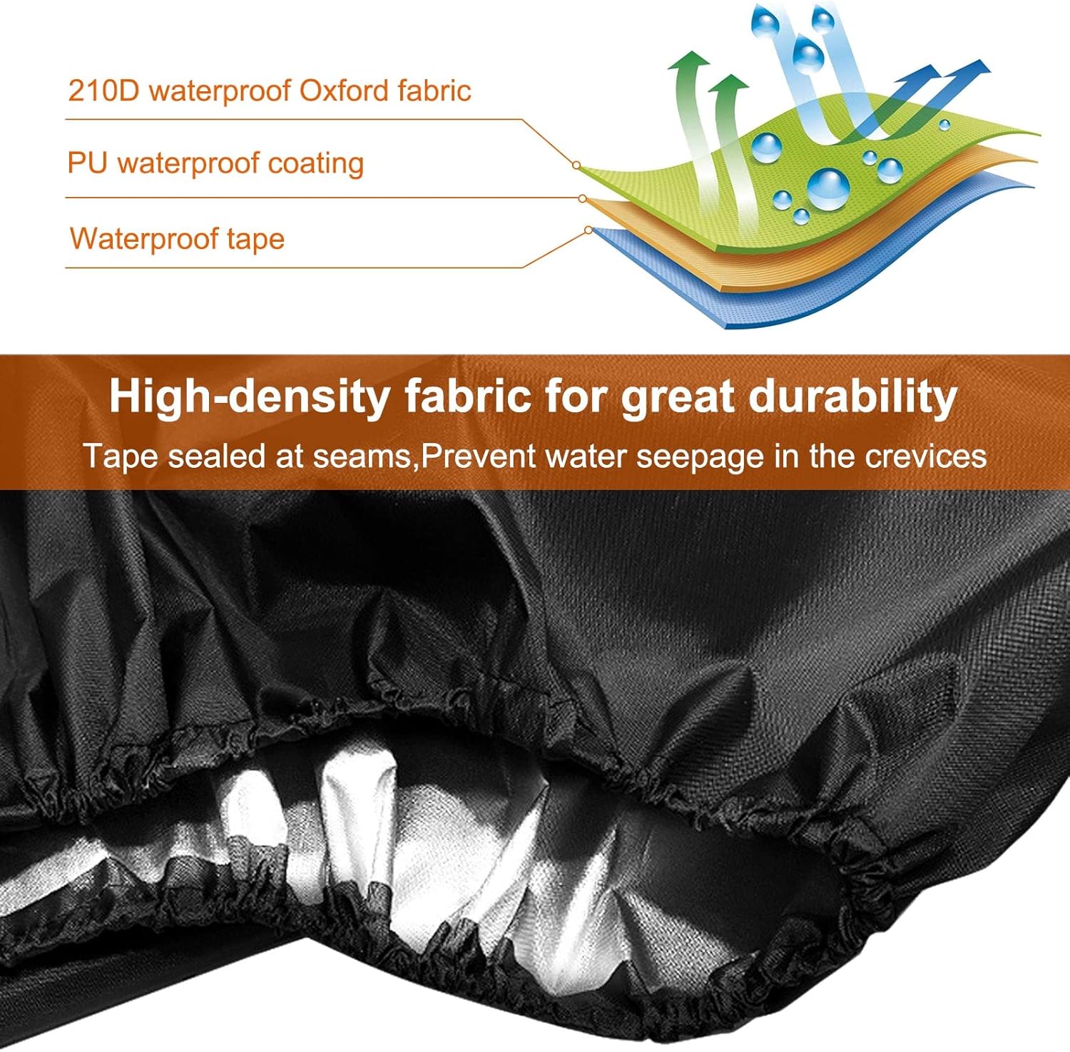 2 Pack Waterproof Outdoor Furniture Covers for Garden Cushions Stacking Chairs Black