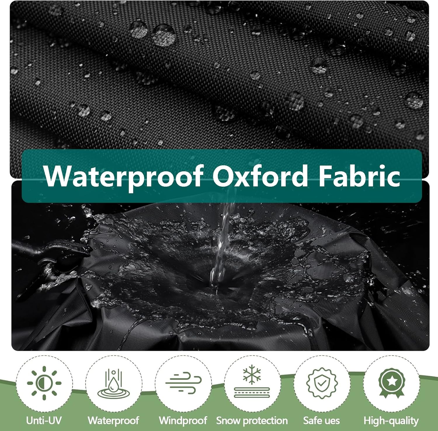 Garden Furniture Cover 115x190cm Waterproof Outdoor Furniture Protector for Garden Chairs Black
