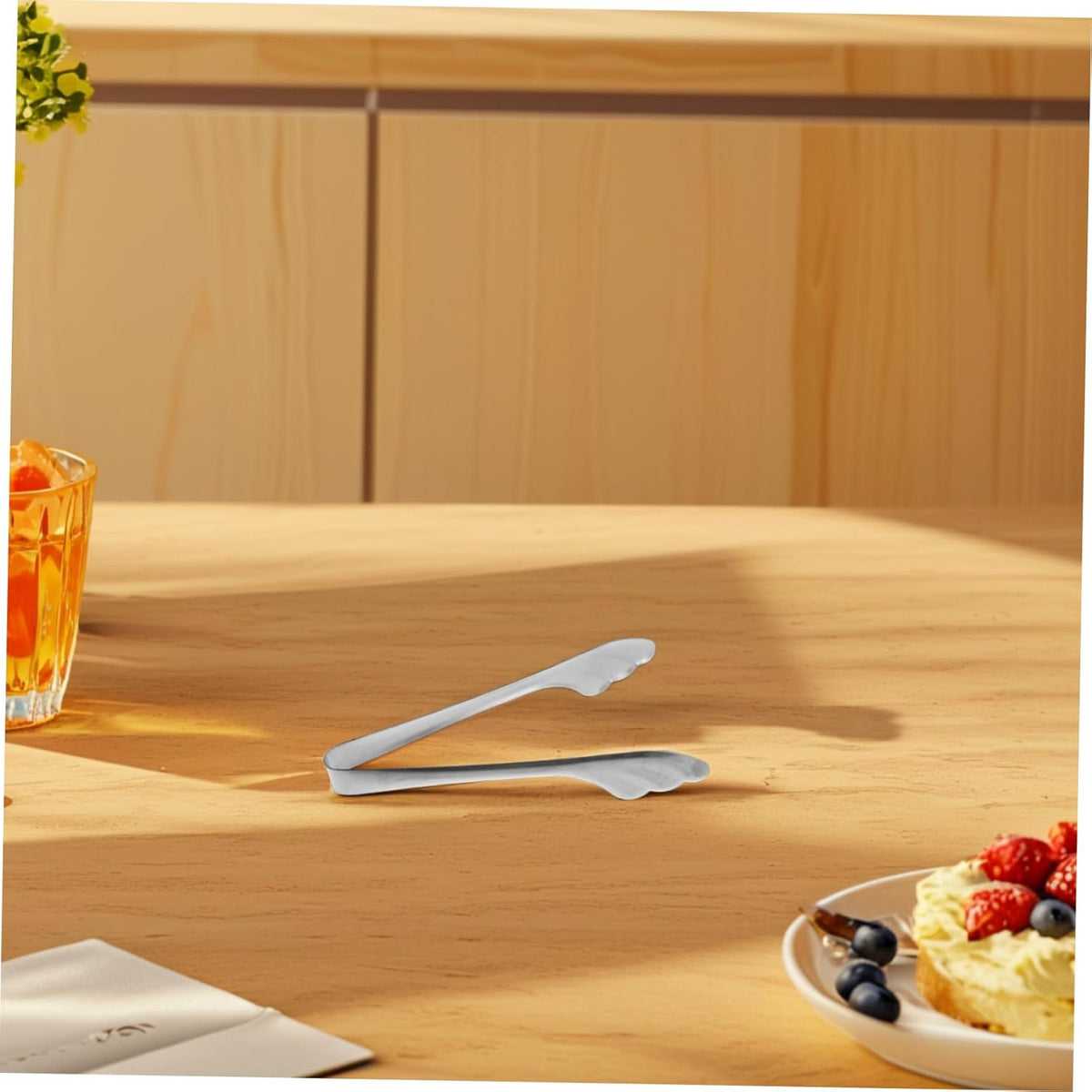1 Piece Reusable Stainless Steel Food Clip Ice Salad Buffet Retro Angel Wing Design