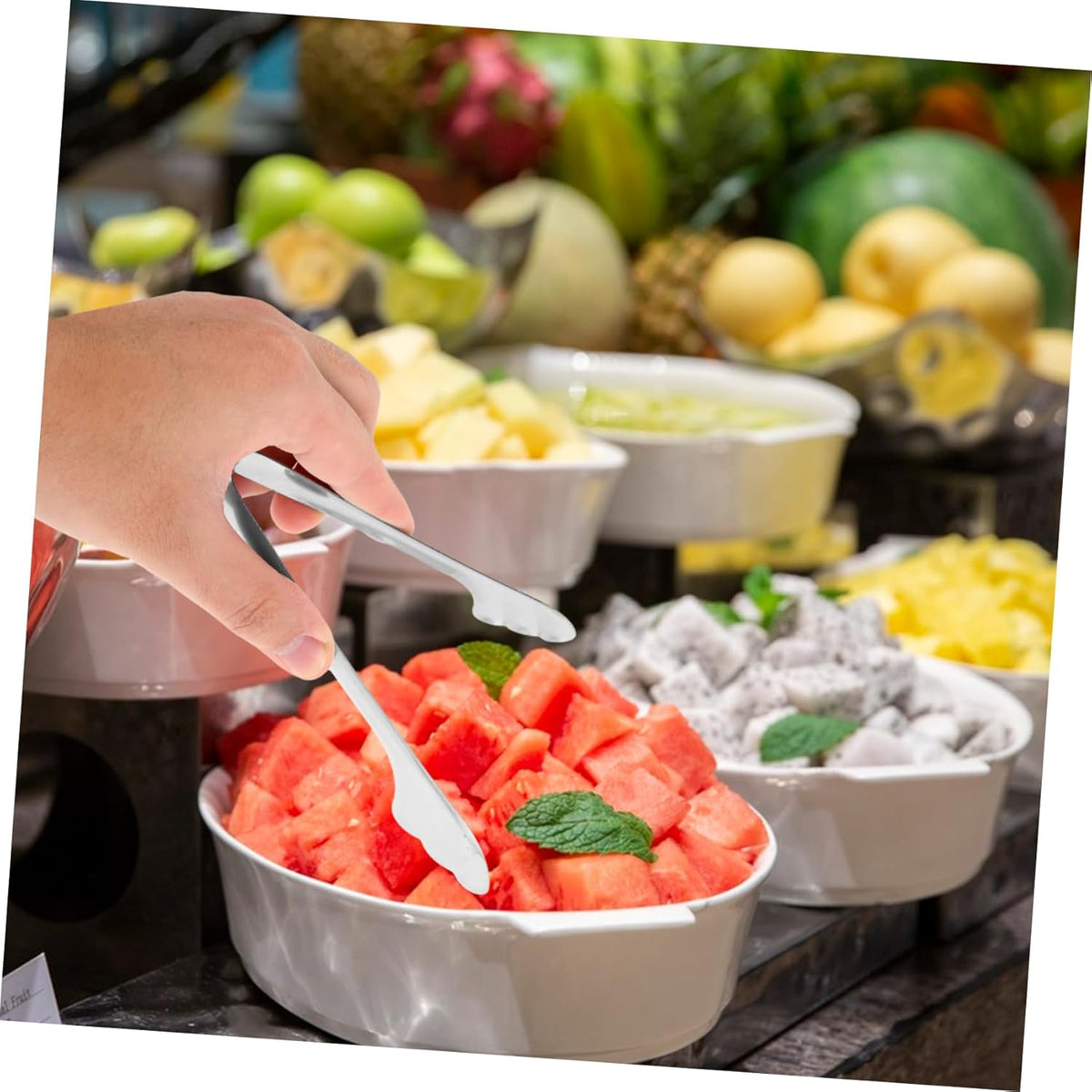 1 Piece Reusable Stainless Steel Food Clip Ice Salad Buffet Retro Angel Wing Design