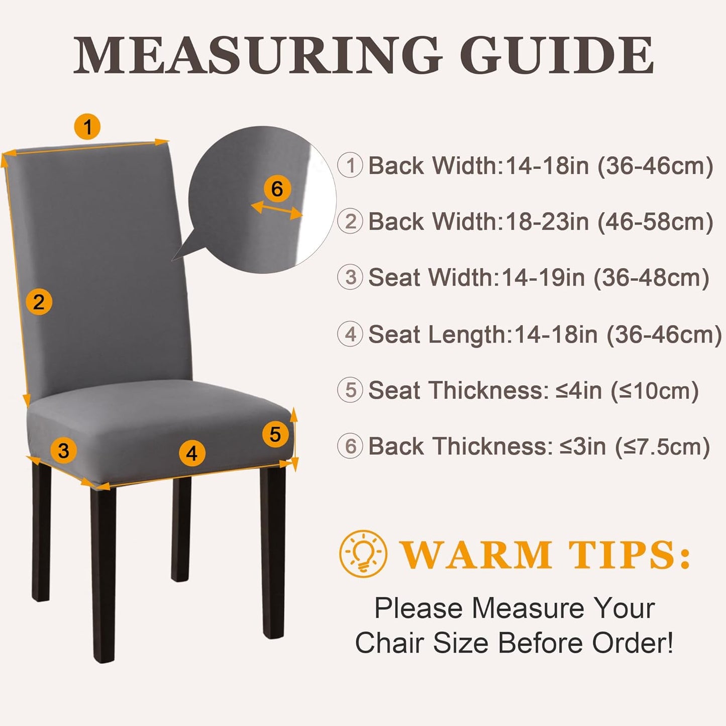 Dining Chair Covers,Kitchen Cover,Parsons Slipcover,Spandex Protectors for Room Stretch Chairs Cover Set of 4 -Gray