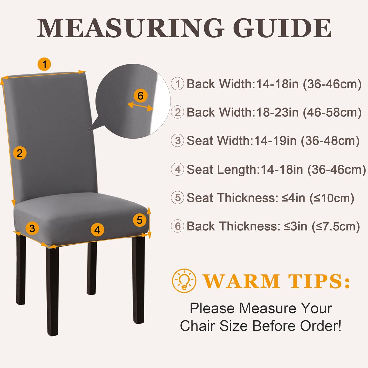Dining Chair Covers,Kitchen Cover,Parsons Slipcover,Spandex Protectors for Room Stretch Chairs Cover Set of 4 -Gray