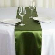 Efavormart 10 PCS 12"x108" Olive Green Satin Table Runner