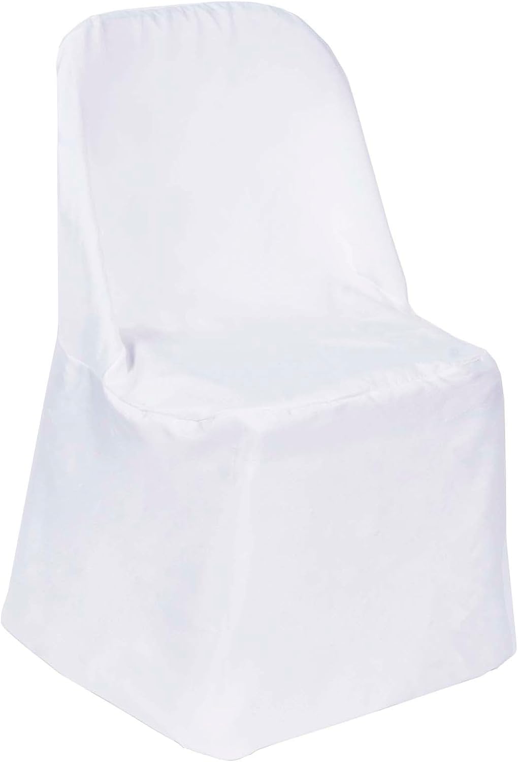 Efavormart 10 PCS White Linen Polyester Folding Chair Cover Dinning Chair Slipcover for Wedding Party Event Banquet Catering