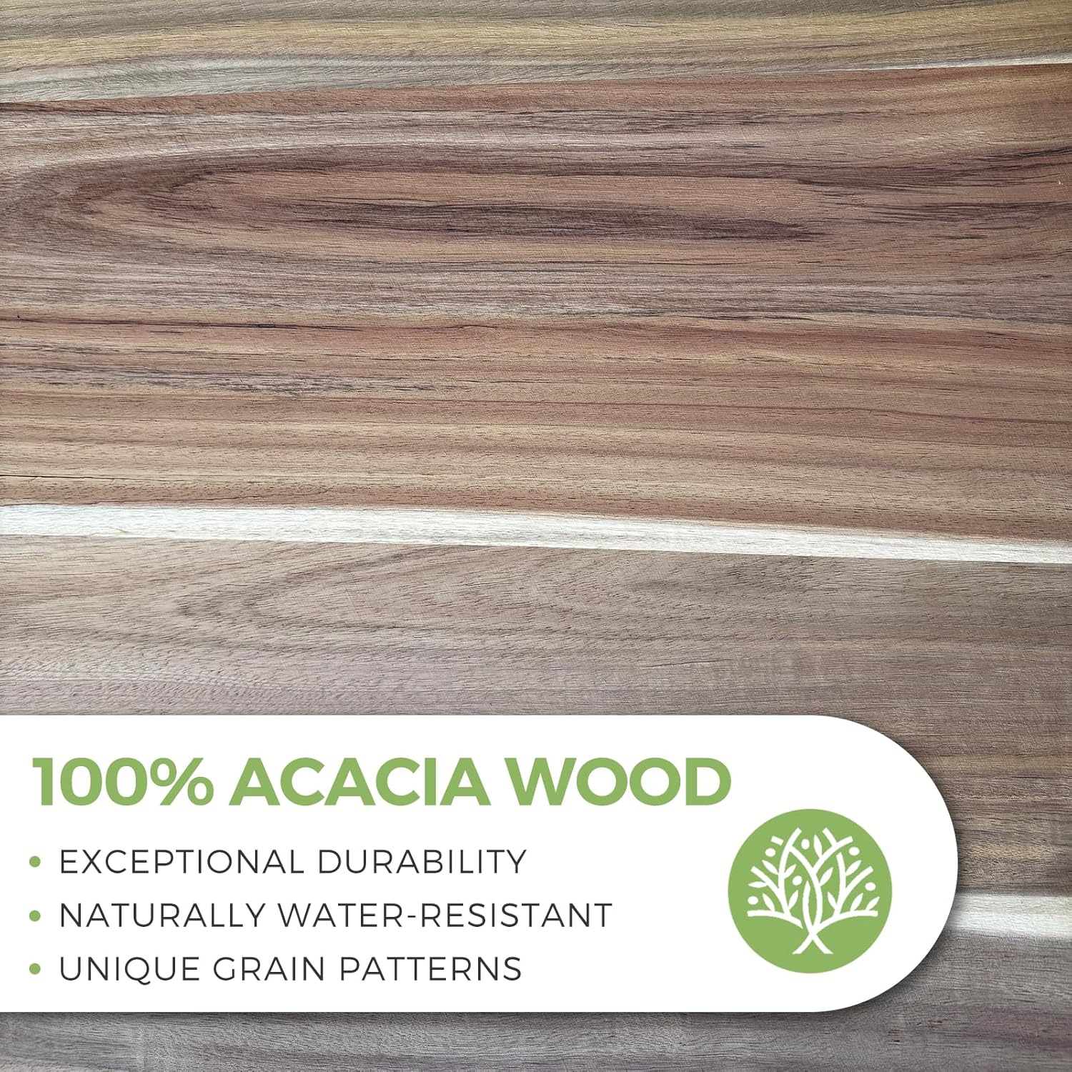 Acacia Wood Cutting Board with Handle, Wooden Chopping Board for Meat, Cheese, Bread & Vegetables, Decorative Charcuterie Serving Board for Kitchen Cooking, Pizza & Party Dining, 17"x13"