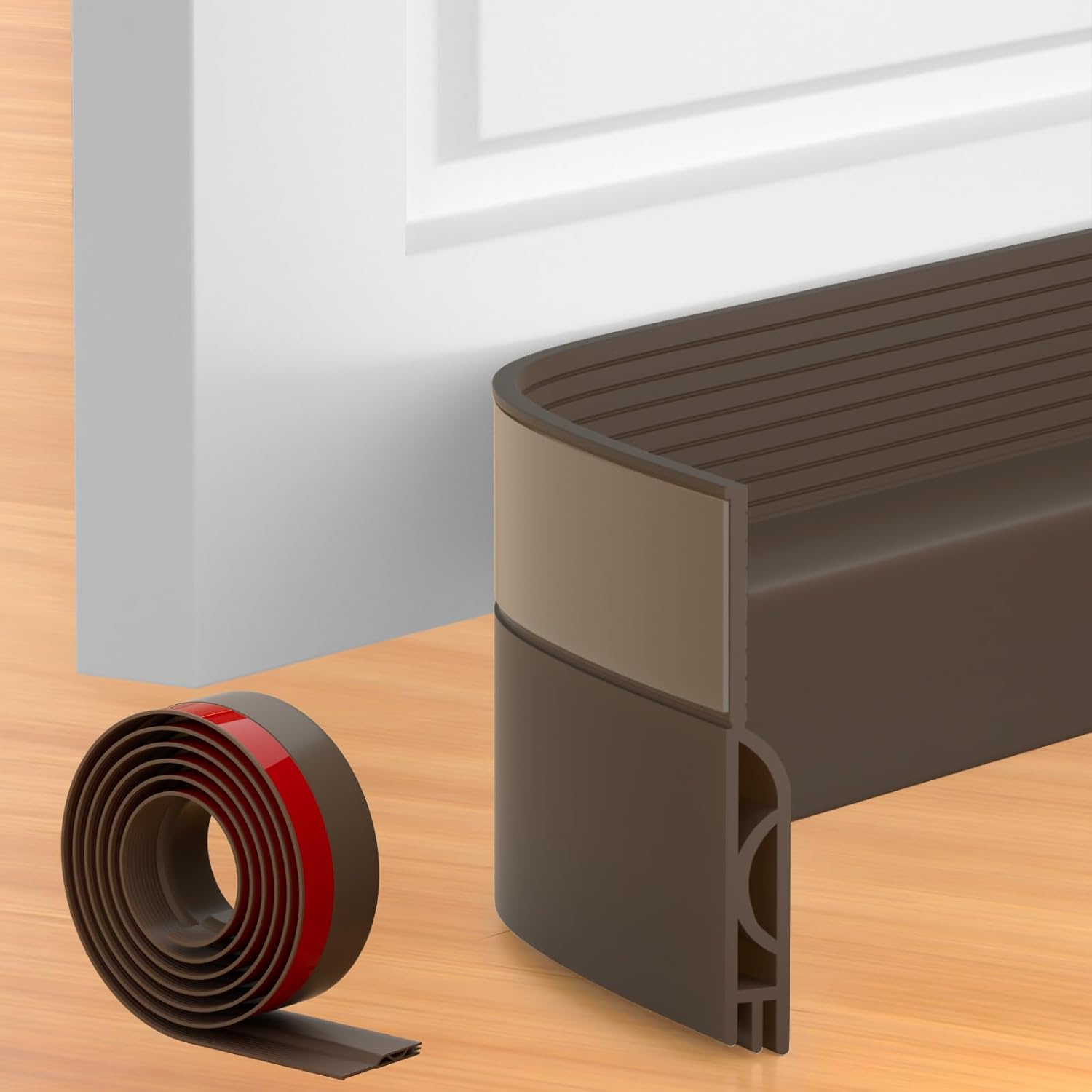 39 Inch Door Draft Stopper 2 Pack Black & Brown