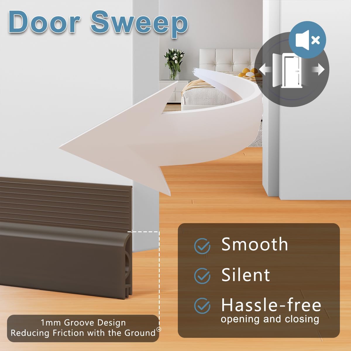 39 Inch Door Draft Stopper 2 Pack Black & Brown