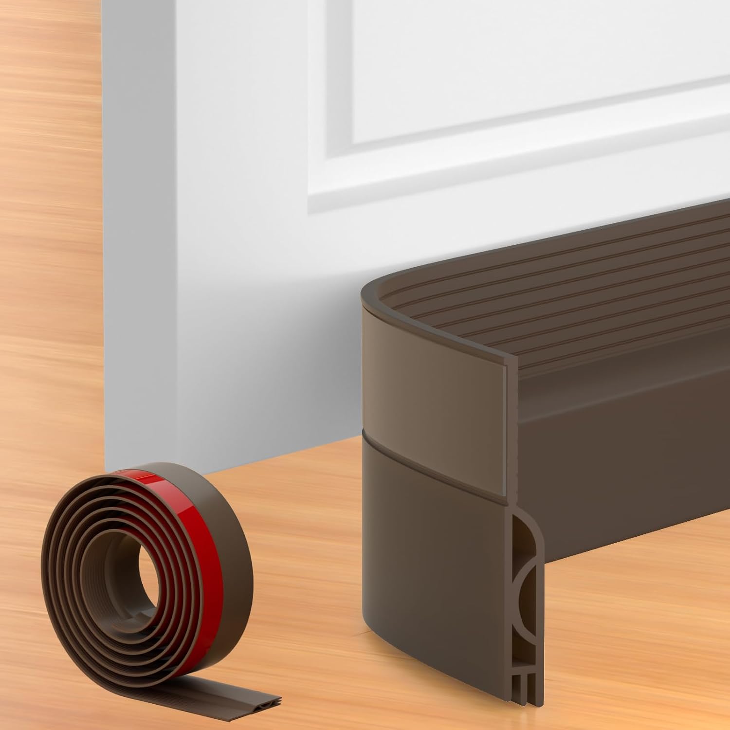 39 Inch Door Draft Stopper 2 Pack White & Brown