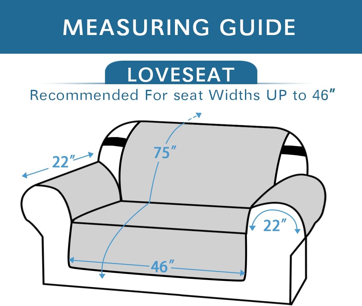 100% Waterproof Sofa Slipcover Washable Loveseat Cover for 2 Chion Cover Non-Slip Furniture Protector with Puppy Paw Silicone Backing Couch Cover for Pets Dogs (Loveseat, Dark Teal)