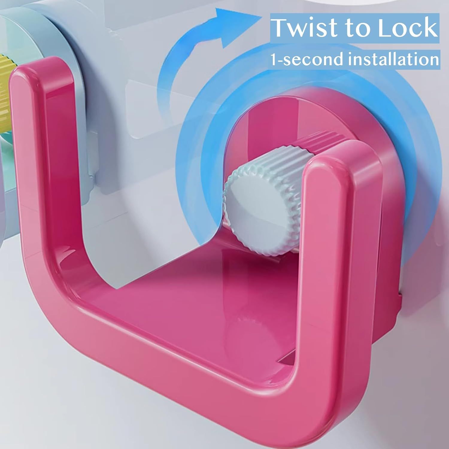 3 Pack Reusable Vacuum Suction Storage Organizer for Kitchen, Slippers in Bathroom, No Drilling Wall-Mounted Shoe Rack (Pink Blue Purple)