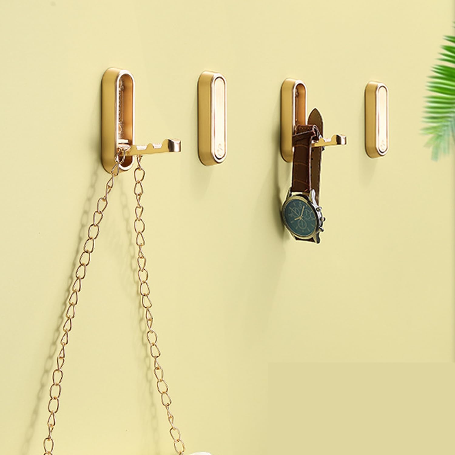 4PCS Folding Coat Hooks, Heavy Duty Wall Hooks Made of Zinc Alloy, Foldable Gold Wall Hooks for Hanging Coats, Scarves, Hats, Bathrobes, Keys, Bags (Gold)