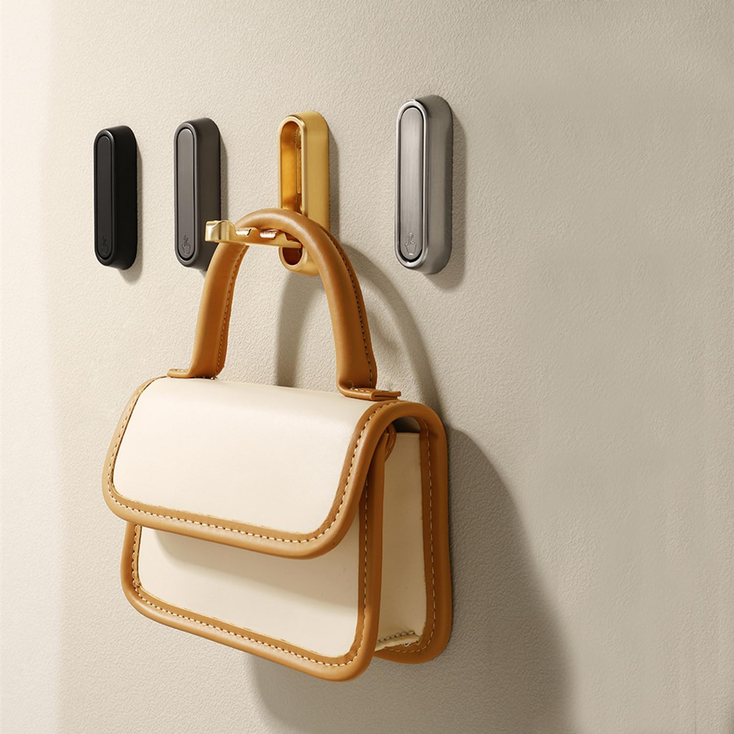 4PCS Folding Coat Hooks, Heavy Duty Wall Hooks Made of Zinc Alloy, Foldable Gold Wall Hooks for Hanging Coats, Scarves, Hats, Bathrobes, Keys, Bags (Gold)