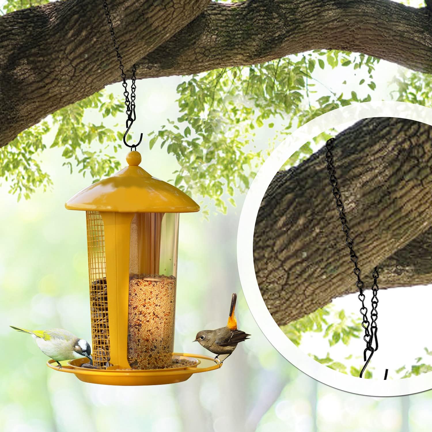 12 Pack 9.5 Inch Hanging Chain for Bird Feeders, Planters, Lanterns, Wind Chimes, Billboards, Chalkboards and Ornaments (Black)