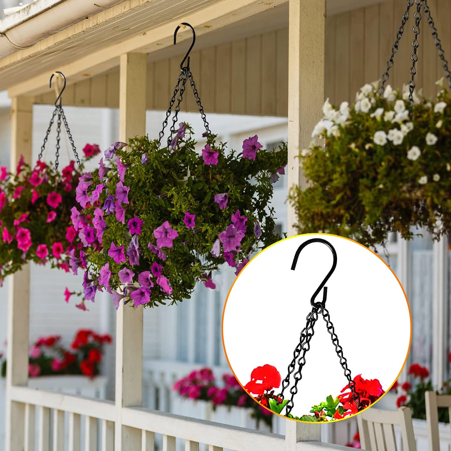 12 Pack 9.5 Inch Hanging Chain for Bird Feeders, Planters, Lanterns, Wind Chimes, Billboards, Chalkboards and Ornaments (Black)