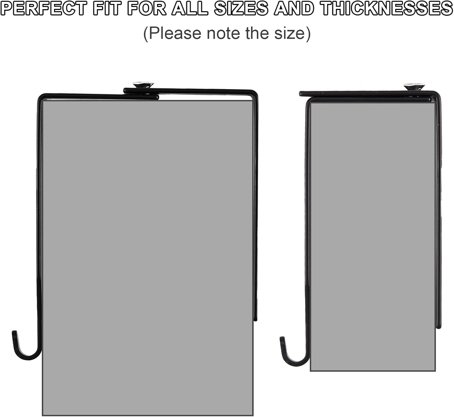 4 Pcs Adjustable Cubicle Hanger Universal Partition Metal Hooks Door Hanger, Adjusted to Fit Panels with 1 3/8 Inch 3 1/2 Thickness for Office Whiteboard (Black) Black