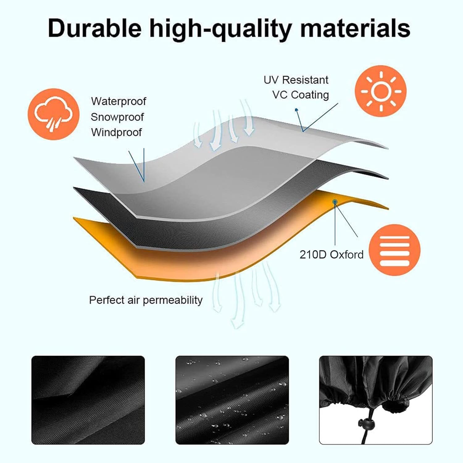 55 Gallon Drum Cover, 210D Oxford Cloth Water Storage Barrel 25 x 37 Inch Outdoor Waterproof Rain Snow Bucket lid with Drawstring, UV Protection, Anti Dust(2 Pcs)