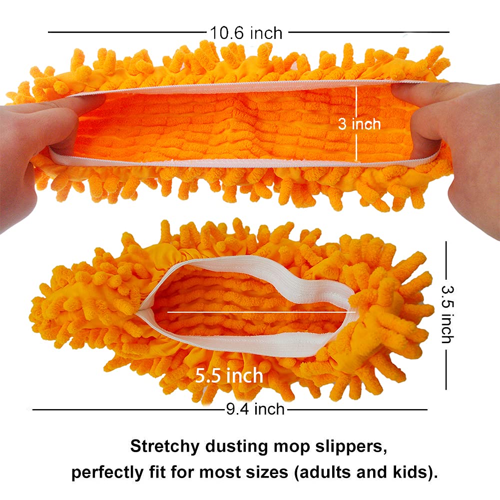 10 PCS 5 Pairs Dust Duster Mop Slippers Shoes Cover, Multi Function Washable Microfiber Foot Socks Floor Cleaning Shoes Cover for House Kitchen Office