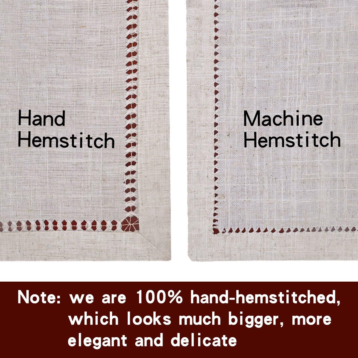 Handmade Hemstitch Gray Dining Table Runner Or Dresser Scarf, Rectangular 14 by 72 Inch